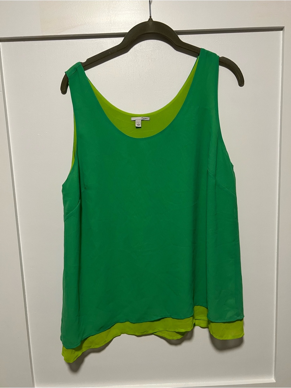 Halogen Green Layered Tank Top with Lime Trim